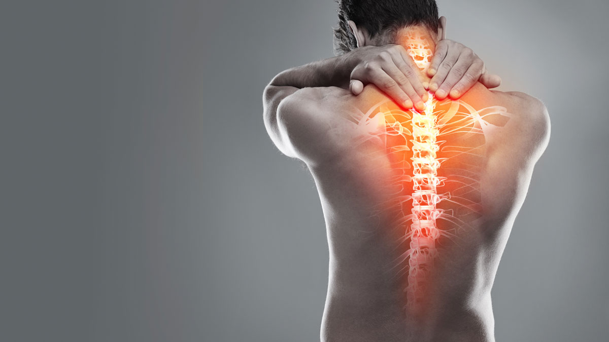 man's back indicating back pain