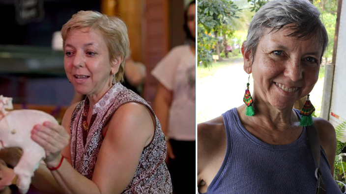 Two images of Carmen Rivera side by side.