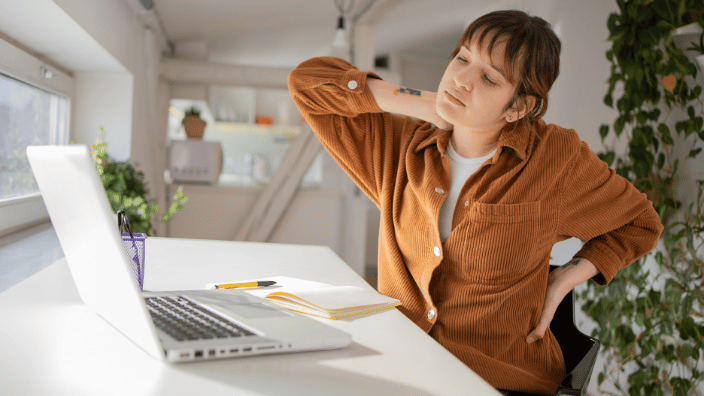 woman with neck and back pain