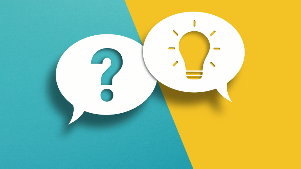 Question mark and light bulb