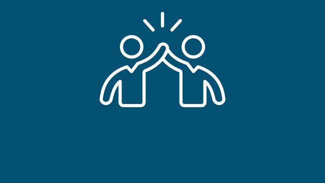 a graphic of two people high-fiving.